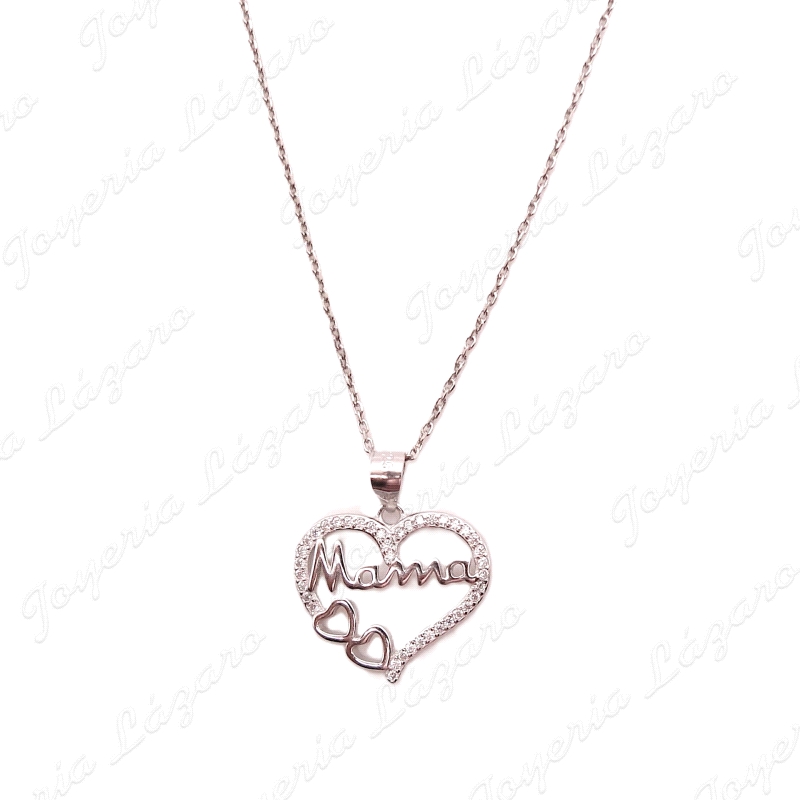 GARGANTILLA PLATA CORAZON CIRCO MAMA 2 CORAZONES CALADOS                                            