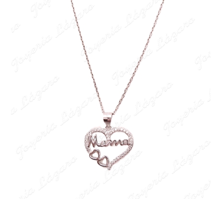 GARGANTILLA PLATA CORAZON CIRCO MAMA 2 CORAZONES CALADOS