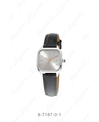 NOWLEY RELOJ  ACERO SEÑORA CORREA PIEL NEGRA ESFERA CUADRADA BLANC                                  