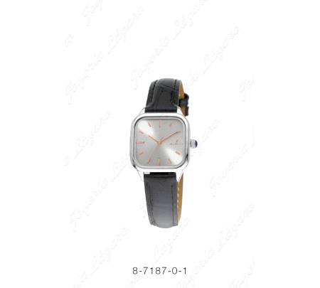 NOWLEY RELOJ  ACERO SEÑORA CORREA PIEL NEGRA ESFERA CUADRADA BLANC                                  