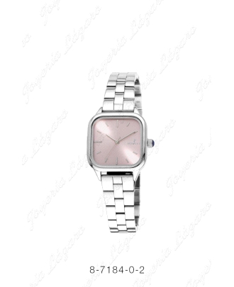 NOWLEY RELOJ CHIC ACERO SEÑORA ESFERA CUADRADA FONDO ROSA                                           