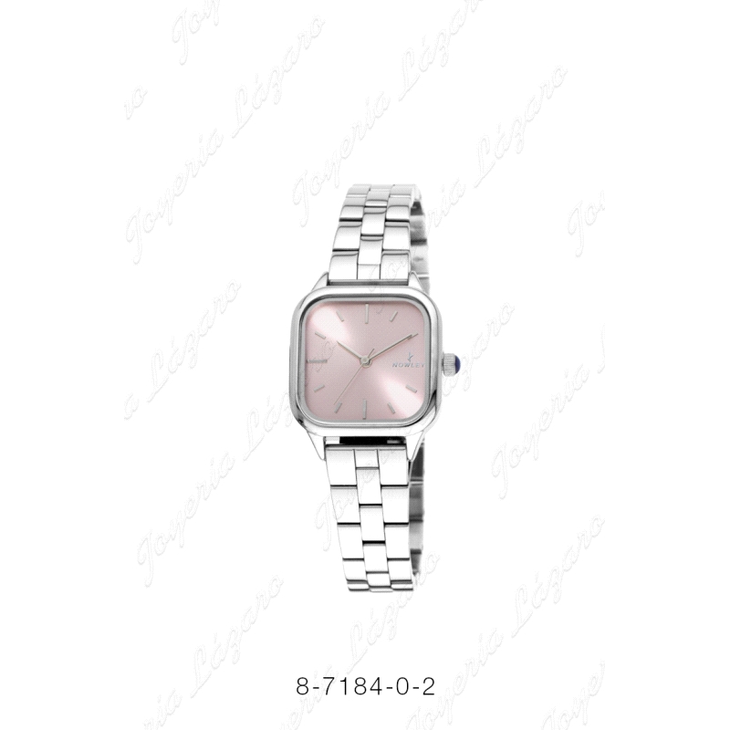 NOWLEY RELOJ CHIC ACERO SEÑORA ESFERA CUADRADA FONDO ROSA                                           