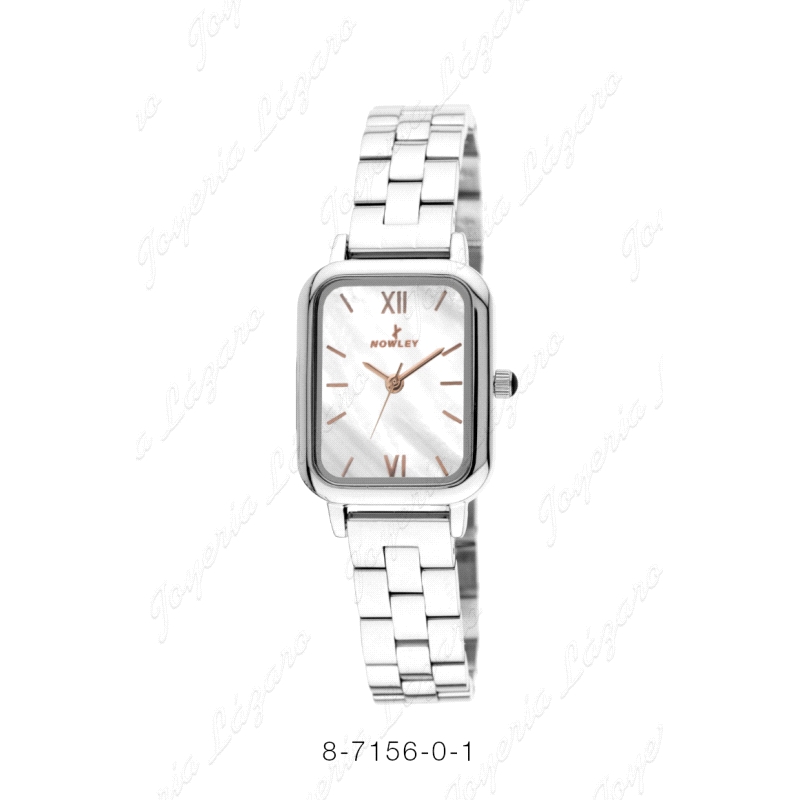 NOWLEY RELOJ CHIC ACERO SEÑORA ESFERA CUADRADA FONDO BLANCO N, COBRE                                