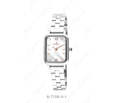 NOWLEY RELOJ CHIC ACERO SEÑORA ESFERA CUADRADA FONDO BLANCO N, COBRE                                