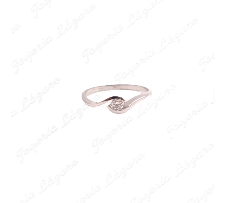SORTIJA ORO BLANCO 18 KTS CON DIAMANTE 0.15CT