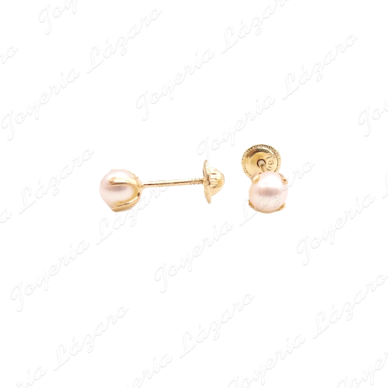 PEND. TORN. ORO 18 KTS PERLA CULTIVADA 3 MM CON GARRAS