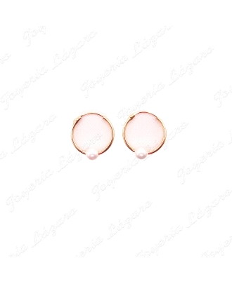 PEND. AROS ORO 18 KTS CON PERLA PASADA 1X12