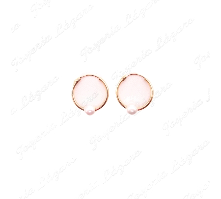 PEND. AROS ORO 18 KTS CON PERLA PASADA 1X12