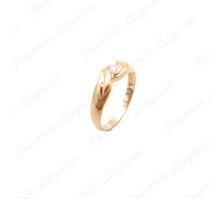 SORTIJA ORO 18KT OCASION SOLITARIO FORMA HOJAS