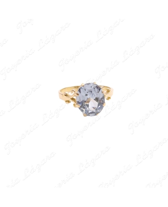 SORTIJA ORO 18KT OCASION PIEDRA AGUAMARINA OVALADA 8 GARRAS                                         