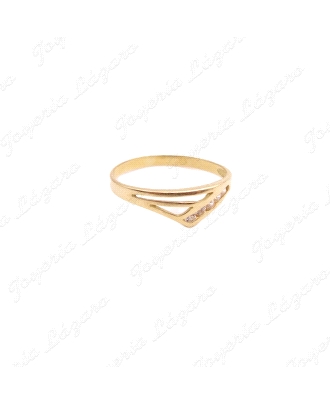 SORTIJA ORO 18KT OCASION PICO MITAD CIRCONITAS                                                      