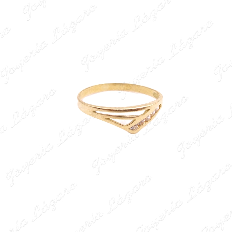 SORTIJA ORO 18KT OCASION PICO MITAD CIRCONITAS                                                      