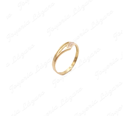 SORTIJA ORO 18KT OCASION PICO MITAD CIRCONITAS