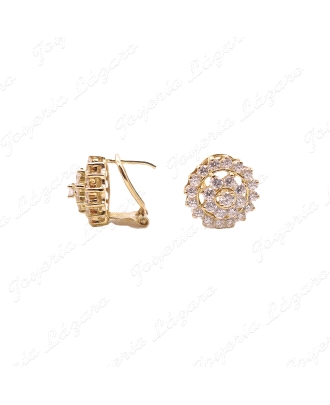 PEND. ORO 18KT OCASION ROSETON CIRCONITAS 3 ALTURAS ENGASTE GARRASC CI                              