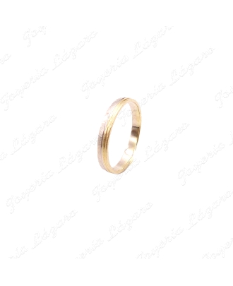 ALIANZA ORO 18KT OCASION BICOLOR BLANCO MATE ,AM,2RAYAS