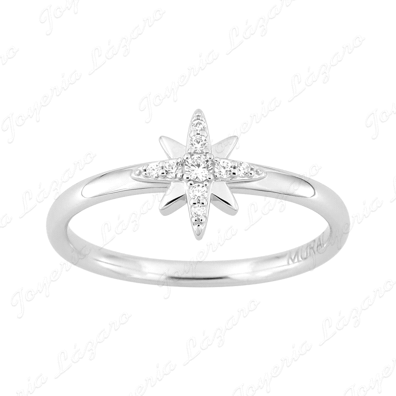 SORTIJA PLATA MURAT  ESTRELLITA / COPITO DE NIEVE MICROCIRCO                                        