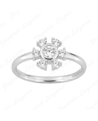 SORTIJA PLATA MURAT FLOR 6 HOJAS CIRCONITAS