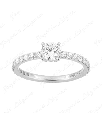 SORTIJA PLATA MURAT CIRCONITA 4 GARRAS MICROCIRCO EN BRAZOS                                         