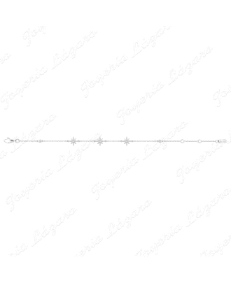 PULSERA PLATA MURAT 3 ESTRELLITAS / COPITO DE NIEVE CIRCONITAS                                      