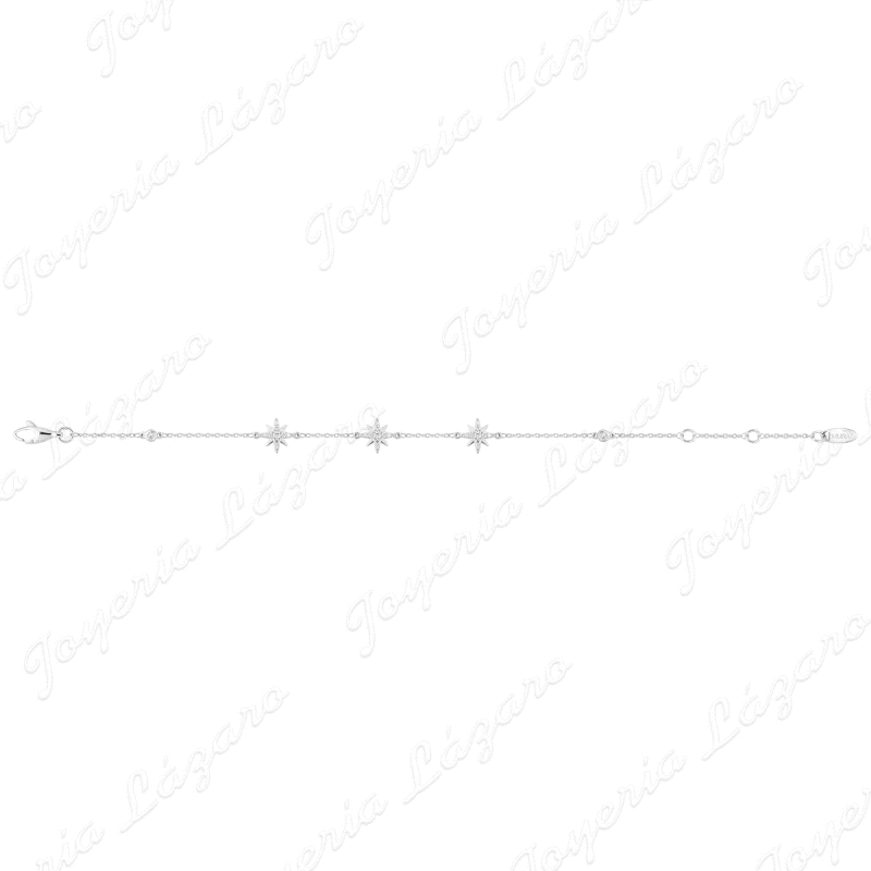 PULSERA PLATA MURAT 3 ESTRELLITAS / COPITO DE NIEVE CIRCONITAS                                      