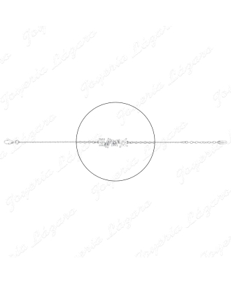PULSERA PLATA MURAT 3 CIRONITAS+1 BAGUETTTE GARRAS                                                  