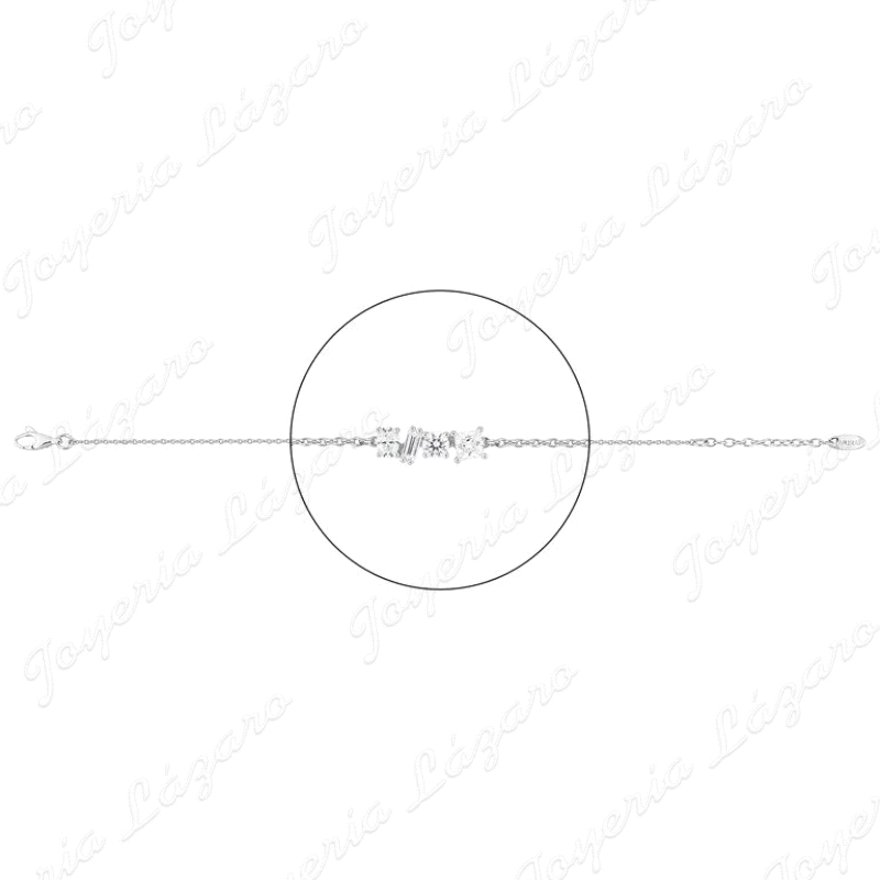 PULSERA PLATA MURAT 3 CIRONITAS+1 BAGUETTTE GARRAS                                                  