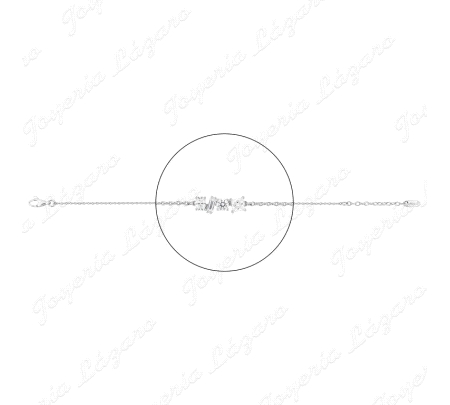 PULSERA PLATA MURAT 3 CIRONITAS+1 BAGUETTTE GARRAS                                                  