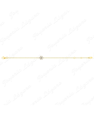 PULSERA PLATA CHAPADA MURAT FLOR 6 HOJAS CIRCONITAS                                                 