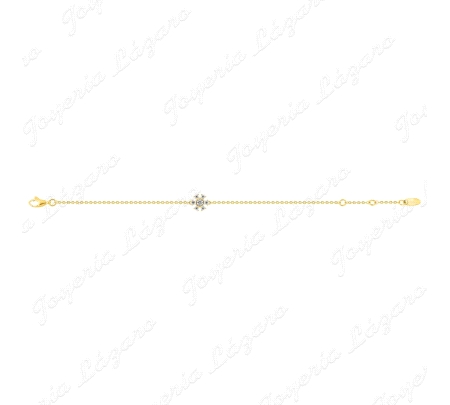 PULSERA PLATA CHAPADA MURAT FLOR 6 HOJAS CIRCONITAS                                                 