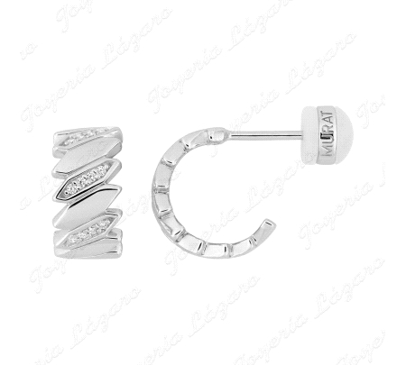 PEND. 1/2 AROS PLATA MURAT BANDAS PICOS LISA+MICROCIRCO ALTERNAS                                    