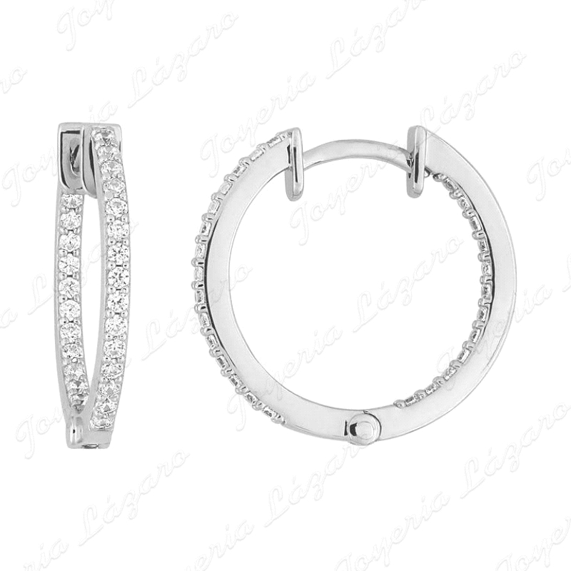 PEND. AROS PLATA MURAT 1/2 CIRCONITAS 19MM EXT                                                      