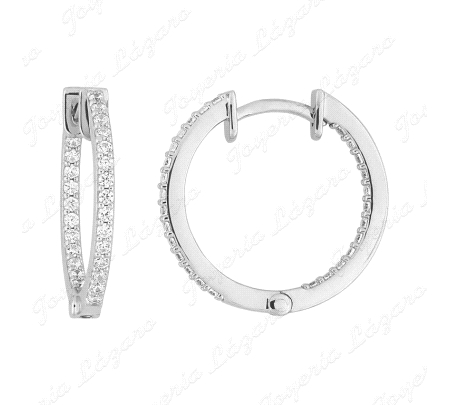 PEND. AROS PLATA MURAT 1/2 CIRCONITAS 19MM EXT                                                      