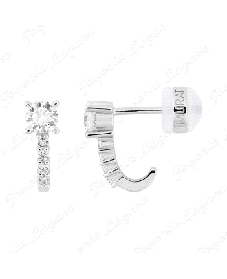 PEND. PLATA 1/2 AROS CIRCONITA 4 GARRAS + MICROCIRCO C. PRES. SILICONA                              