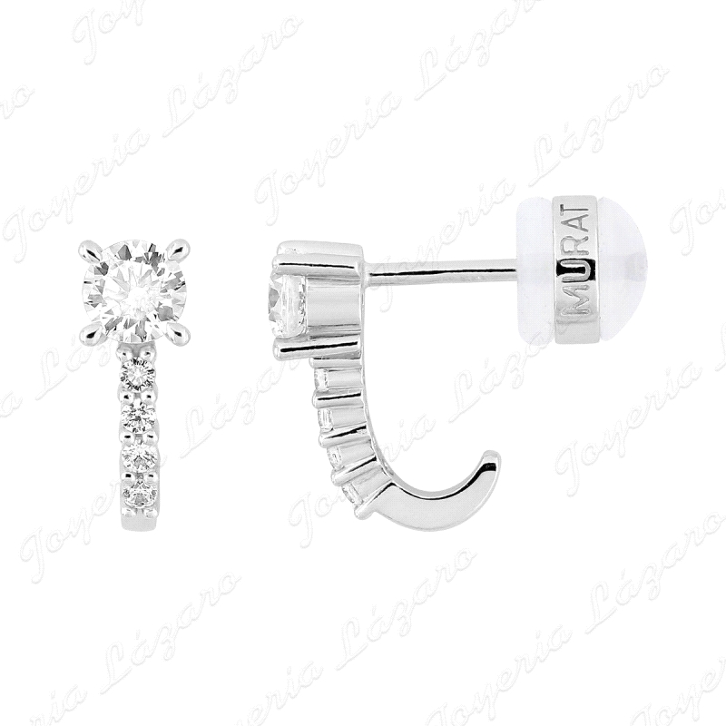 PEND. PLATA 1/2 AROS CIRCONITA 4 GARRAS + MICROCIRCO C. PRES. SILICONA                              