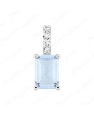 COLGANTE PLATA MURAT CIRCONITA AGUAMARINA RECTANGULAR                                               