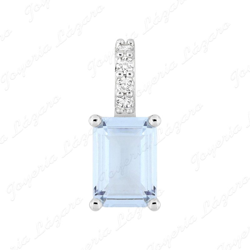 COLGANTE PLATA MURAT CIRCONITA AGUAMARINA RECTANGULAR                                               