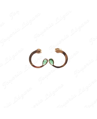 PEND. ORO 18 KTS MEDI CIRCULO 12MM PIEDRA NANO ESMERALDA                                            