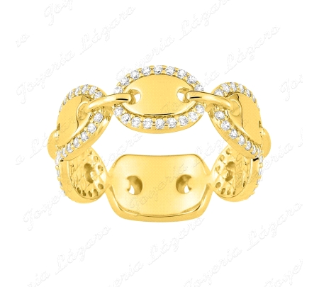 SORTIJA PLATA CHAPADA MURAT CALABROTES CIRCONITAS                                                   