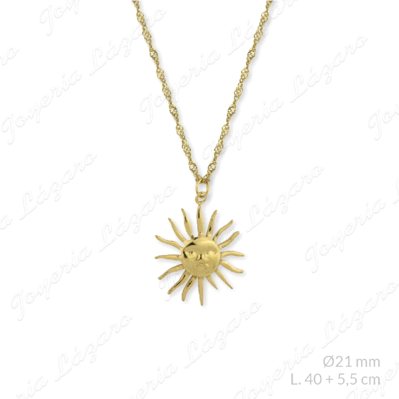 GARGANTILLA ACERO DORADO SOL CARA L.40+5.5CM                                                        