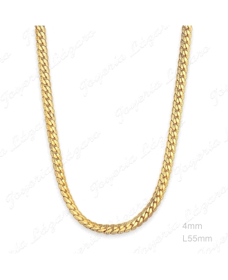CADENA 55 CM. ACERO DORADA CUBANA 4MM