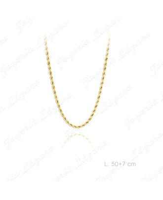 CADENA 50+7 CM. ACERO CORDON SALOMONICO DORADO