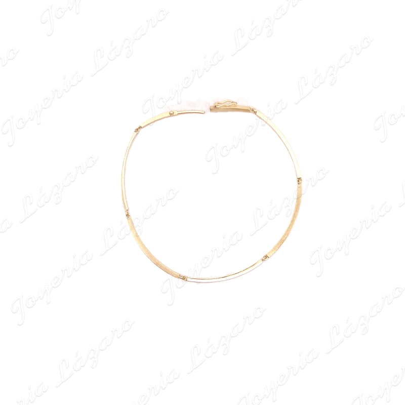 PULSERA ORO 18KT OCASION SEMIRIGIDA CHAPAS BRILLO Y MATE                                            