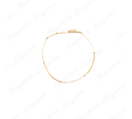 PULSERA ORO 18KT OCASION SEMIRIGIDA CHAPAS BRILLO Y MATE