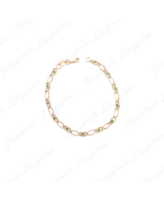 PULSERA ORO 18KT OCASION CIRCONITAS VERDES BOCELADAS EN INTERIOR ESLAB