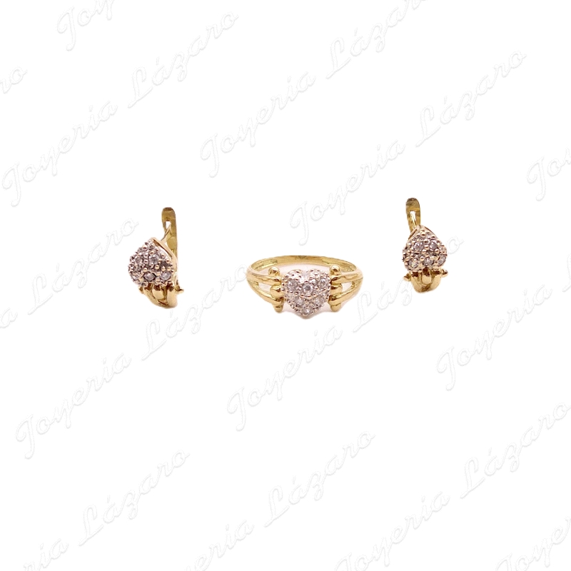 JUEGOS ORO 18KT OCASION NIÑA. SOR Nº 10+PEND.CORAZON CIRCONITASBL.                                  