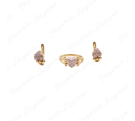 JUEGOS ORO 18KT OCASION NIÑA. SOR Nº 10+PEND.CORAZON CIRCONITASBL.