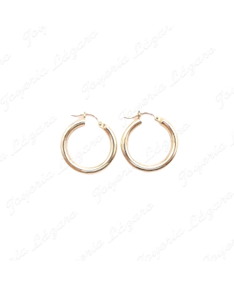 PEND. AROS ORO 14KTS SEMINUEVOS TUBO 3MM X17MM INT.