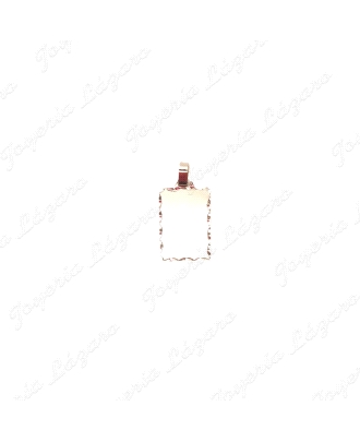 PLACA ORO 18 KTS 15X22MM BRILLO FILO TALLADO                                                        