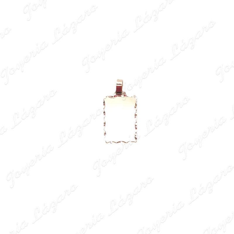 PLACA ORO 18 KTS 15X22MM BRILLO FILO TALLADO                                                        