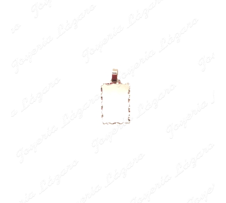 PLACA ORO 18 KTS 15X22MM BRILLO FILO TALLADO                                                        